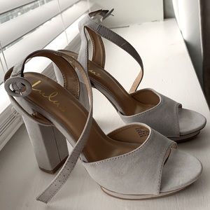 Grey suede Lulu’s heels